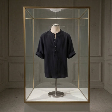 Camisa de Lino manga corta hasta 10XL